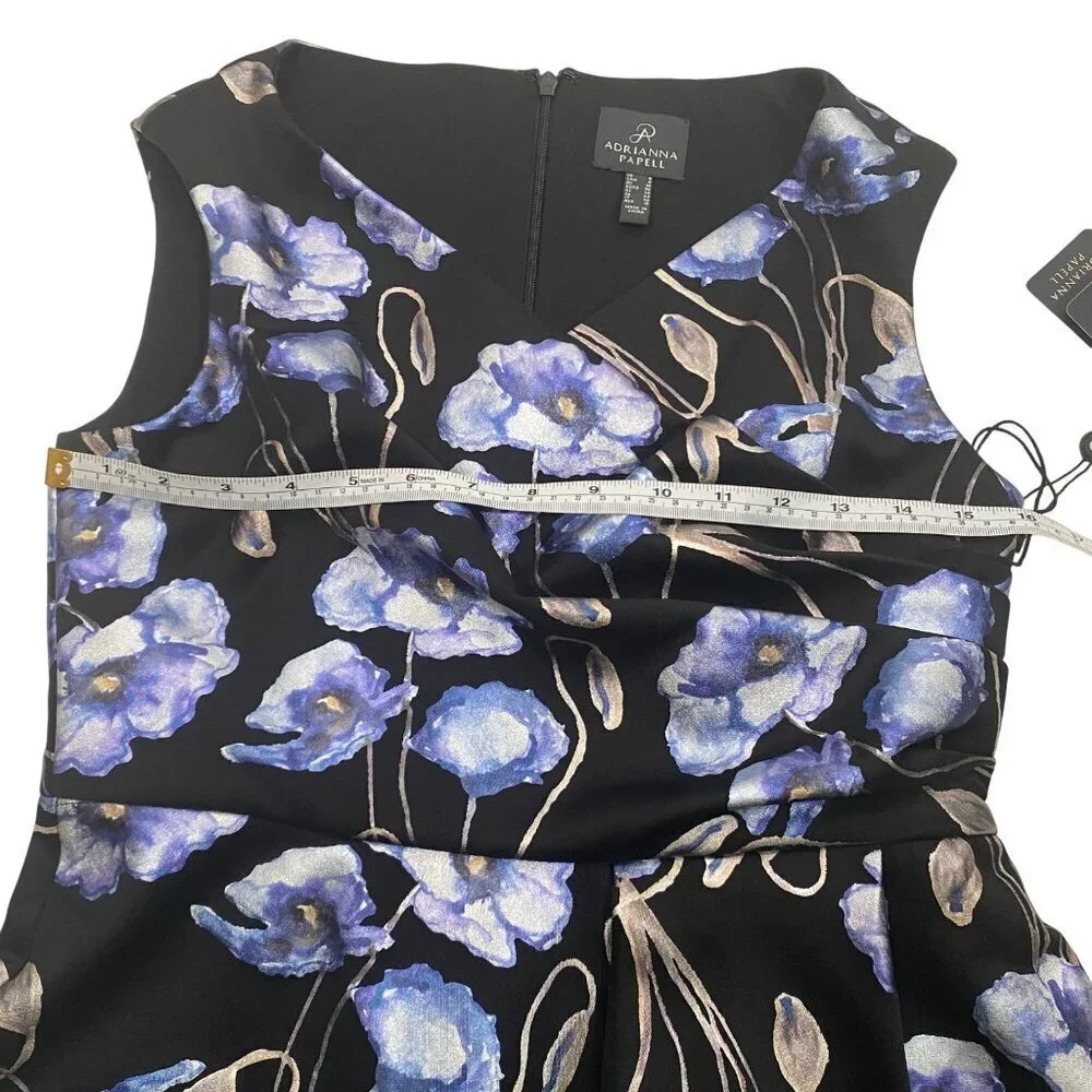 Adrianna Papell metallic print crepe sheath dress knee length women’s 6 NWT - Picture 12 of 16